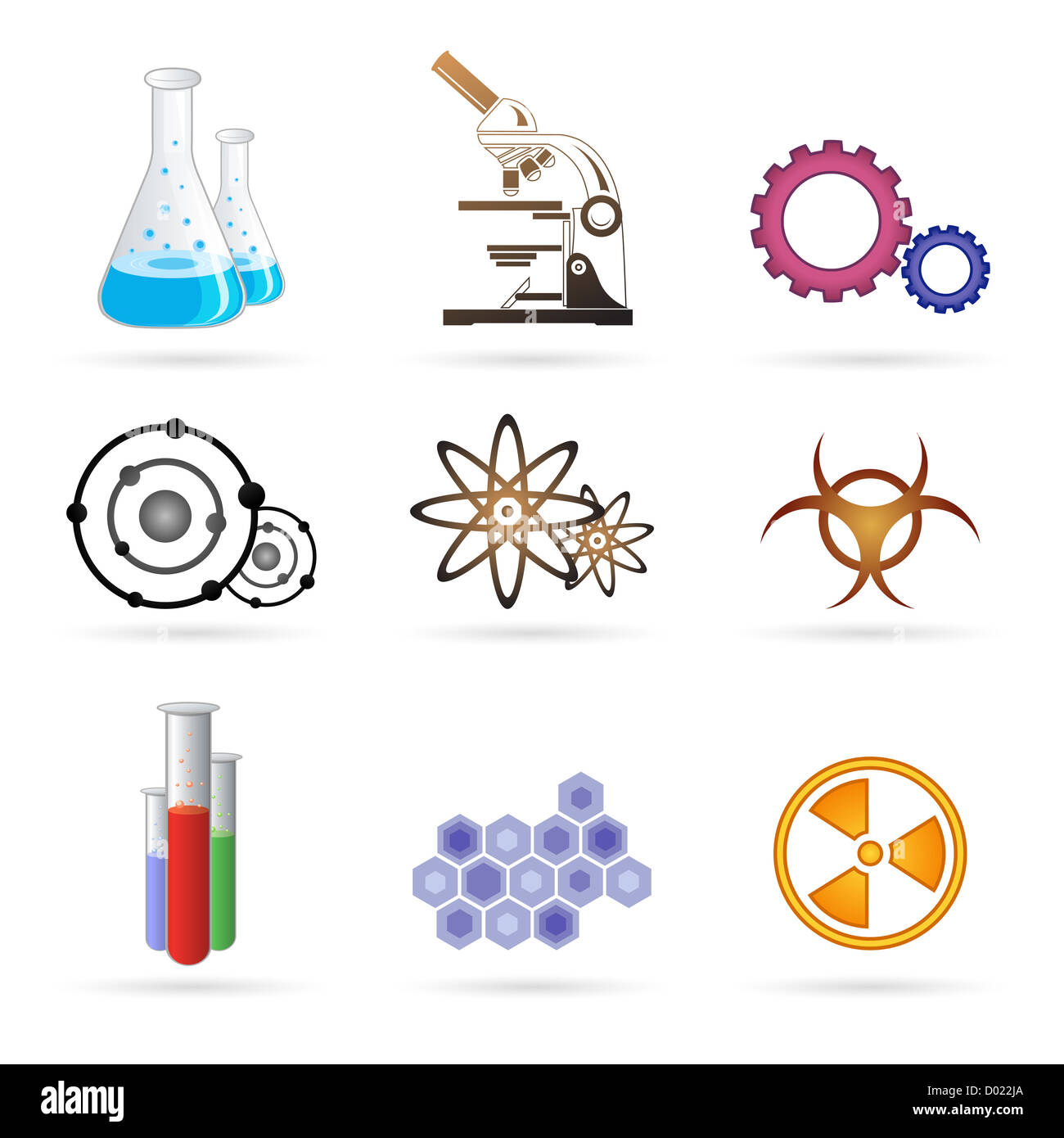 illustration of lab icons on white background Stock Photo