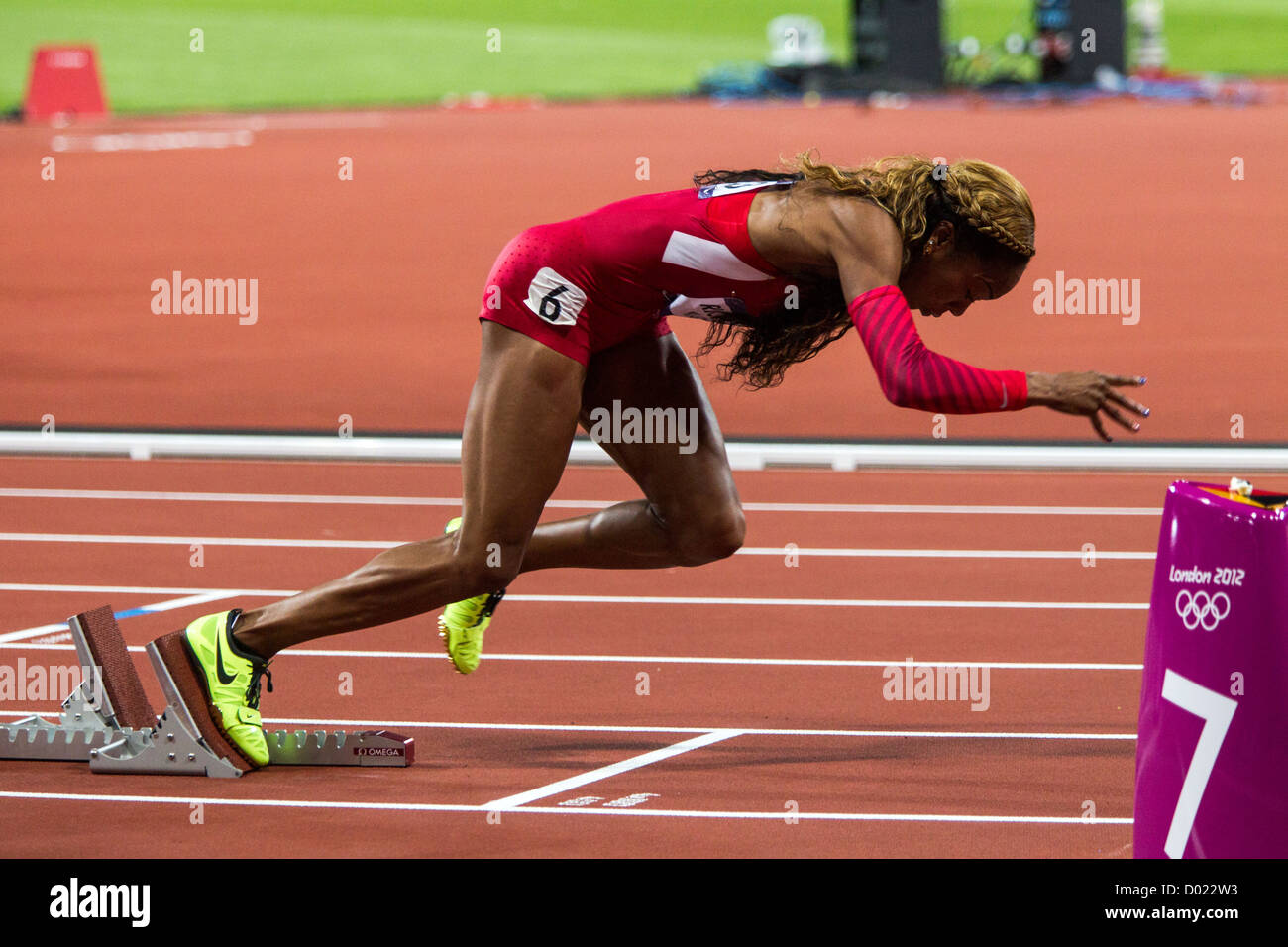 Sanya Richards-Ross (USA) gold medal winner in the Women's 400m at the Olympic Summer Games, London 2012 Stock Photo