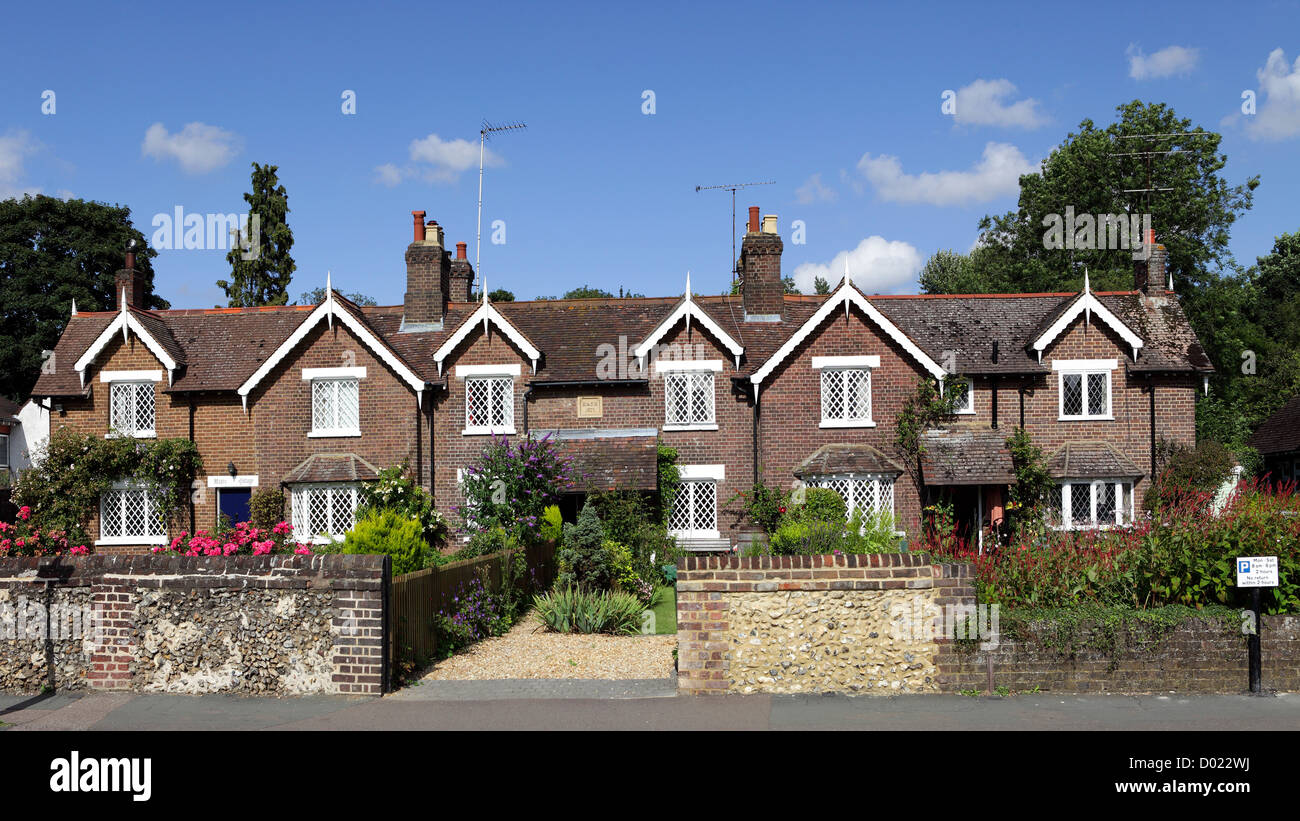Row of Victorian cottages in Harpenden, Hertfordshire, England Stock