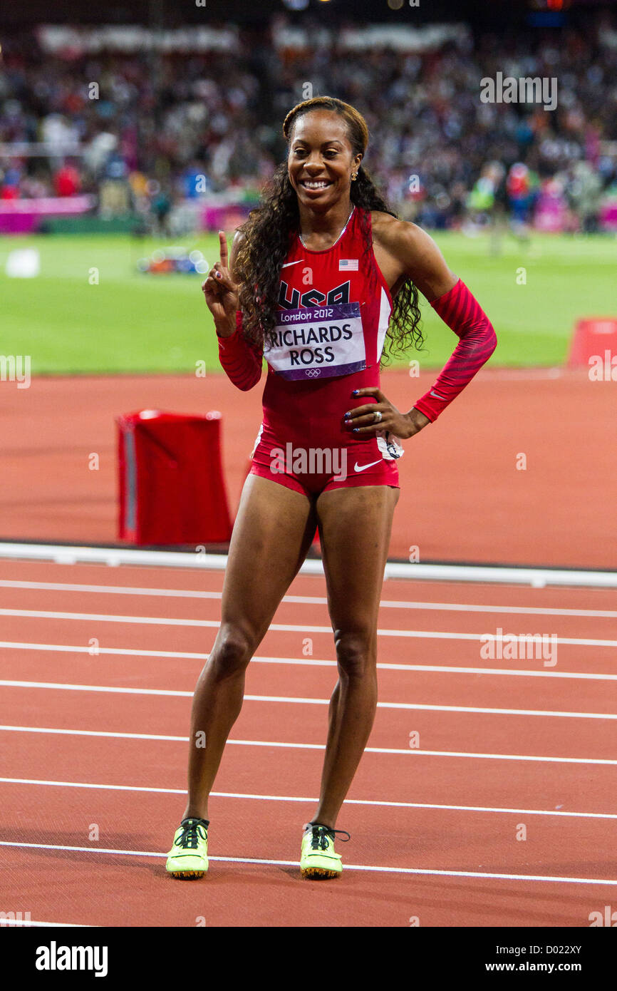 Sanya Richards-Ross (USA) gold medal winner in the Women's 400m at the Olympic Summer Games, London 2012 Stock Photo