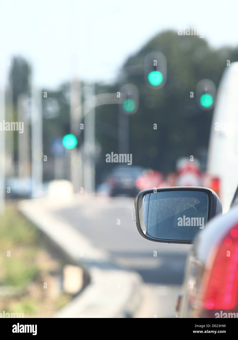 car within traffic jam in rush hour highway in city cars everywhere ...