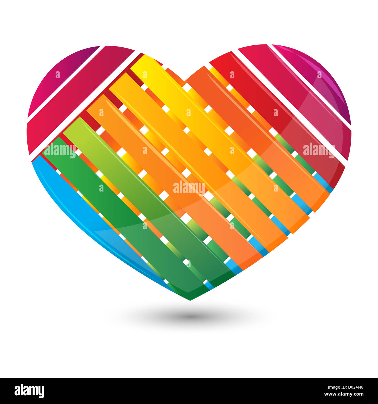 illustration of stripped heart on white background Stock Photo - Alamy