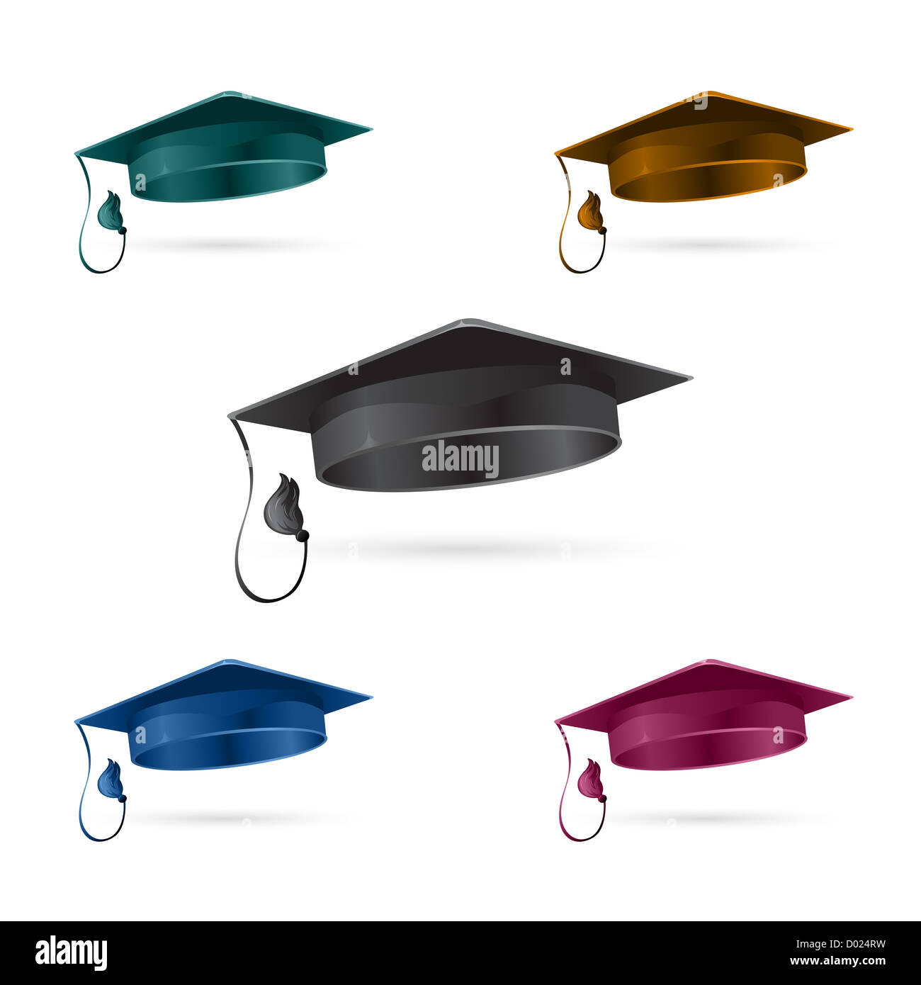 illustration of graduation hat on white background Stock Photo - Alamy