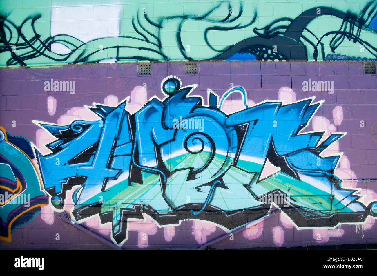 Street Art or grafitti on a building in Brighton, Adelaide, South Australia Stock Photo