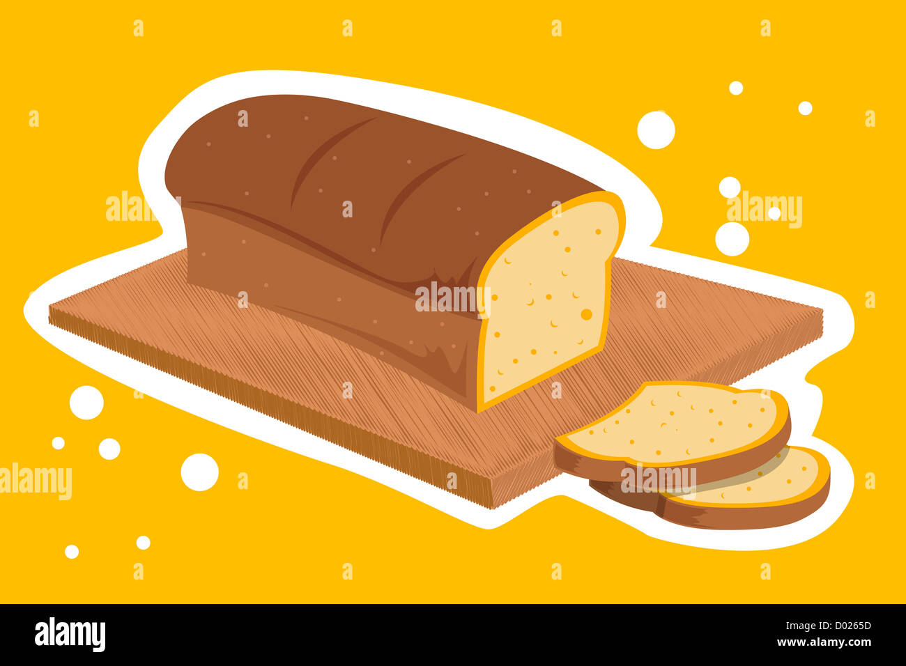 illustration of bread loaf on abstract background Stock Photo - Alamy
