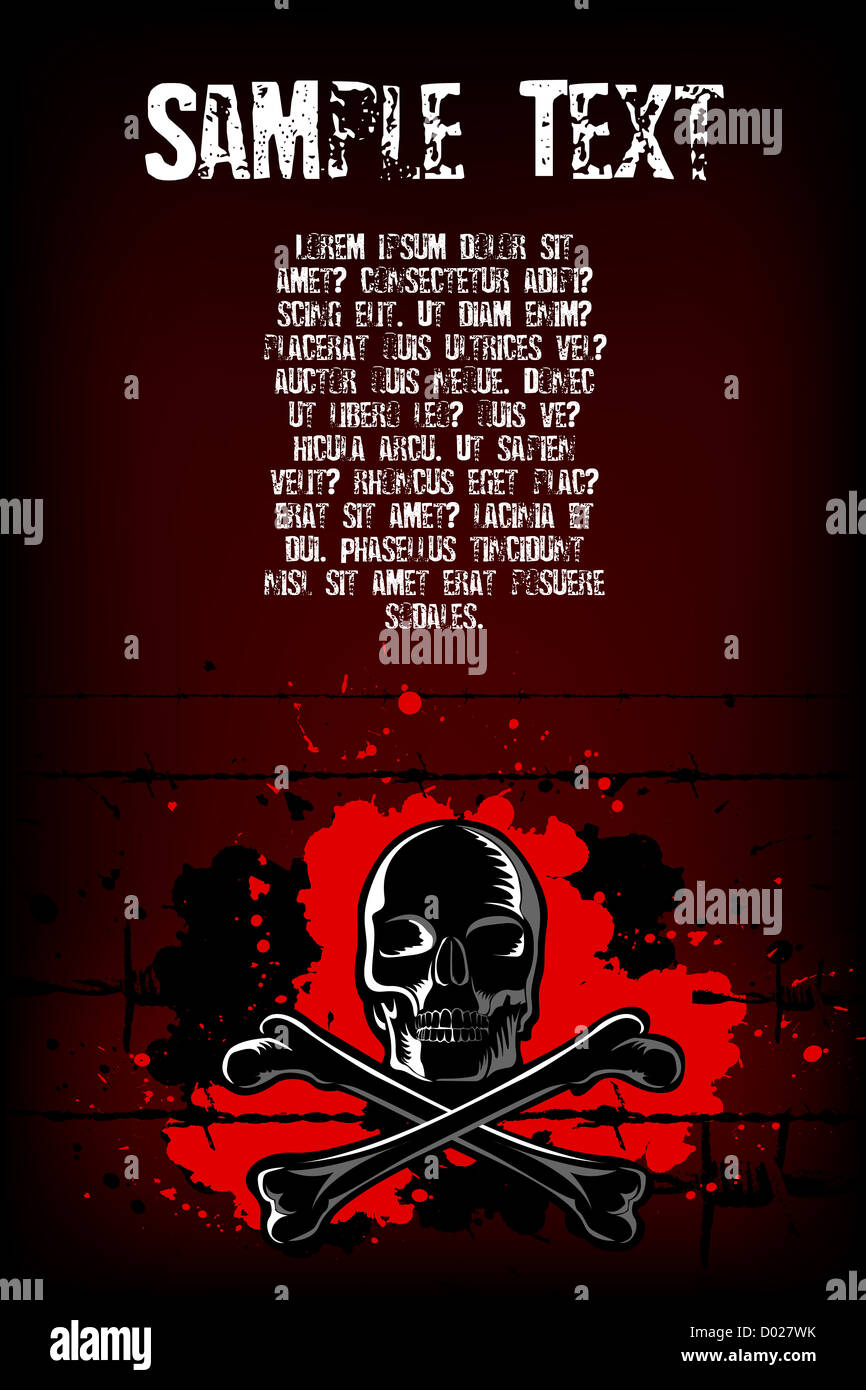 illustration of skull with cross on abstract background Stock Photo - Alamy