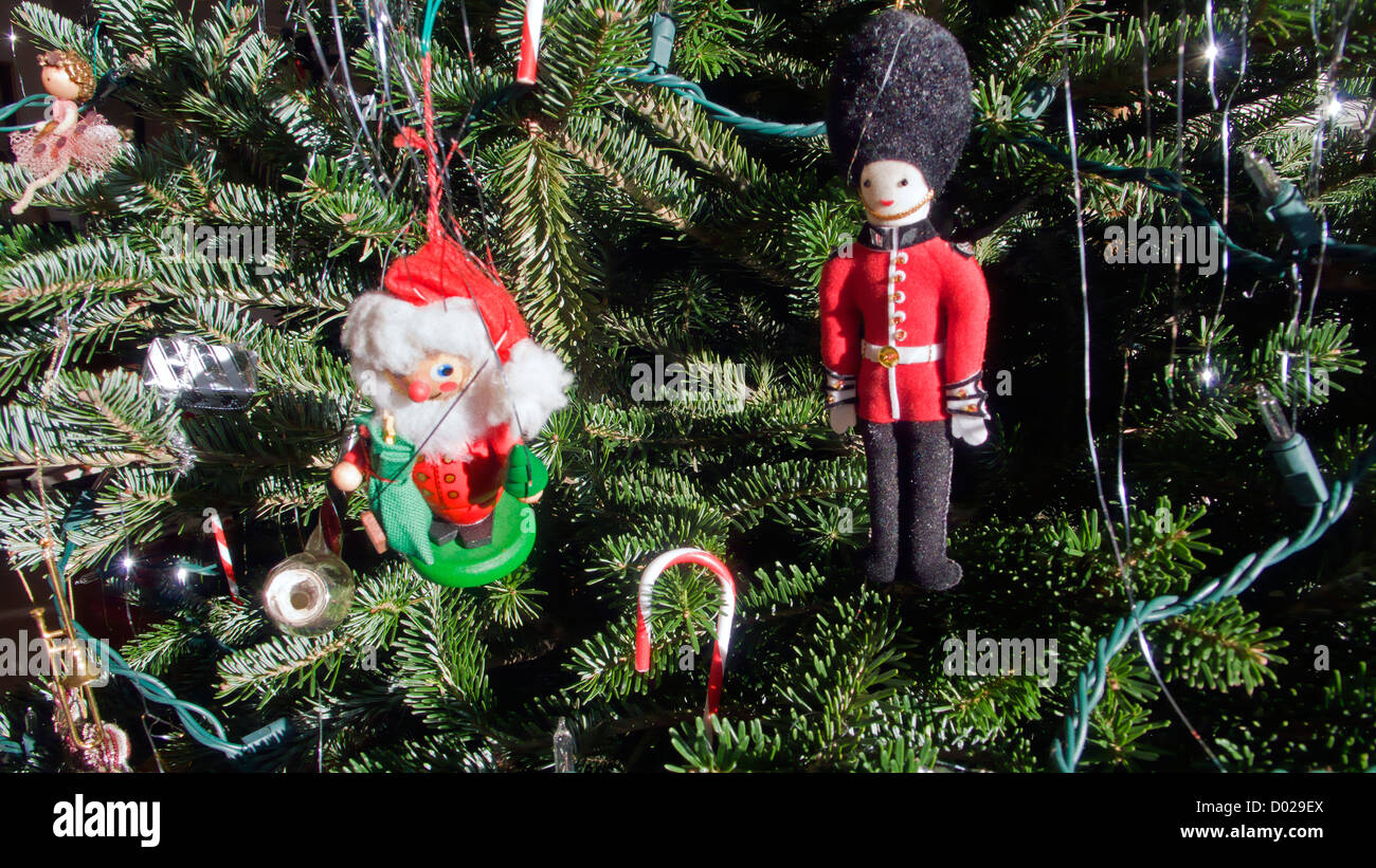 Decorated Christmas tree USA Stock Photo