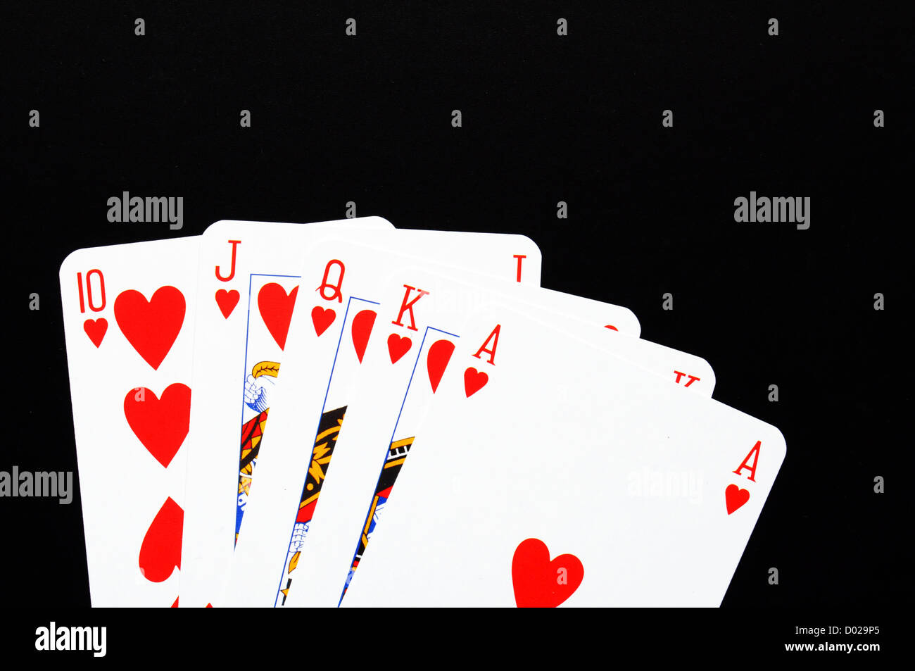 winning concept with four aces on black background Stock Photo