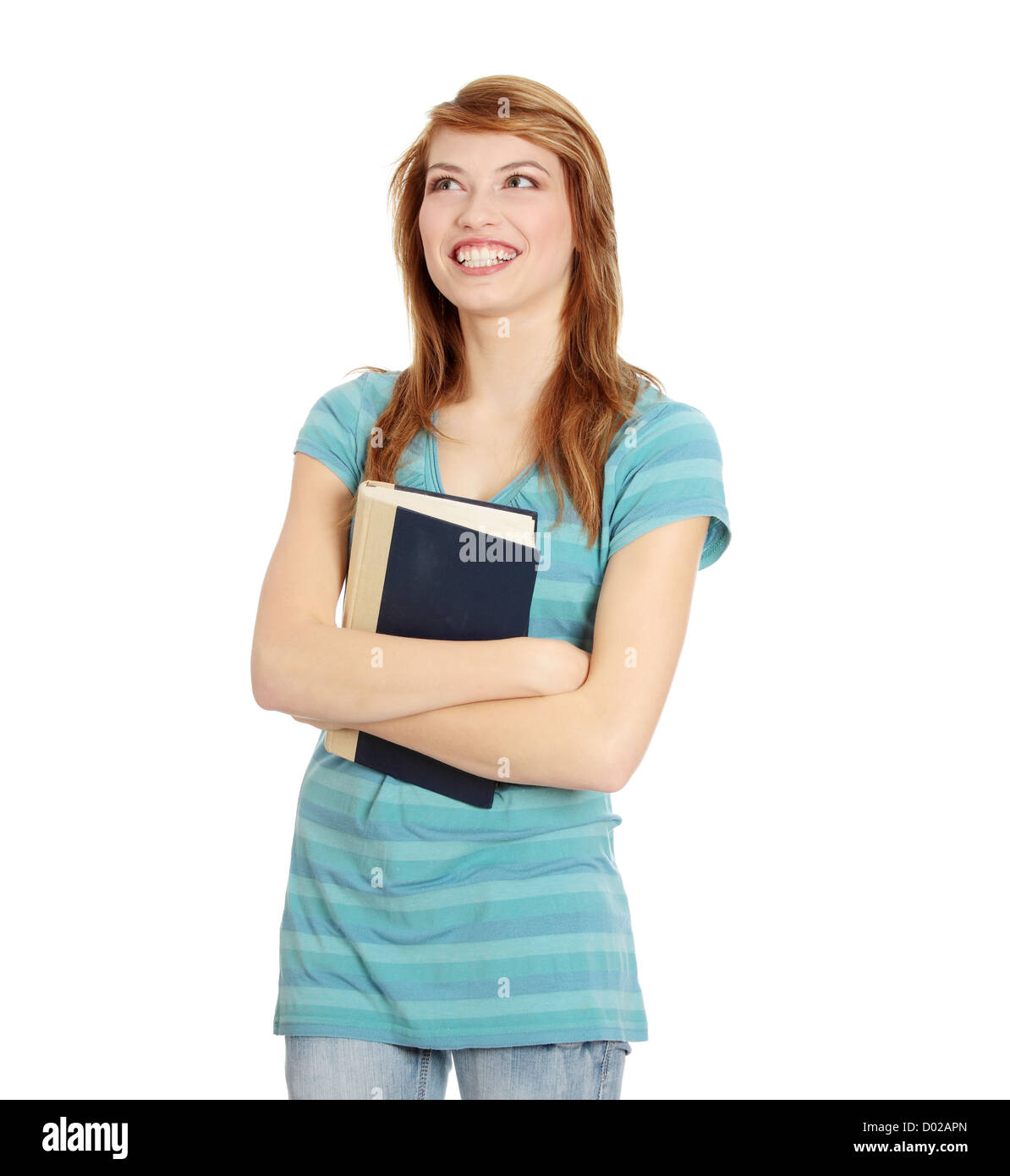 Teen student girl isolated on white background Stock Photo - Alamy