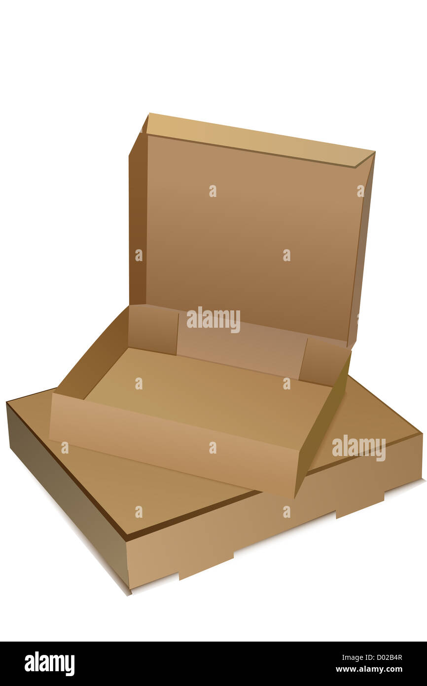 illustration of empty boxes on white background Stock Photo - Alamy