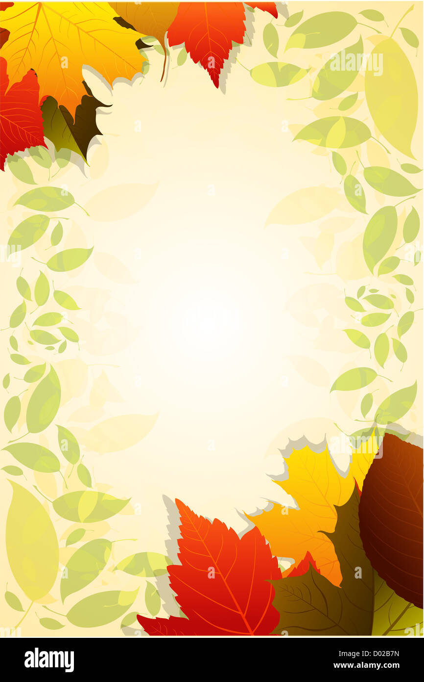 illustration of autumn card on white background Stock Photo - Alamy