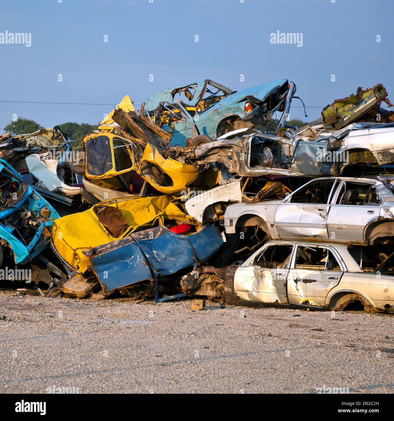 Junk Cars On Junkyard Stock Photo Alamy