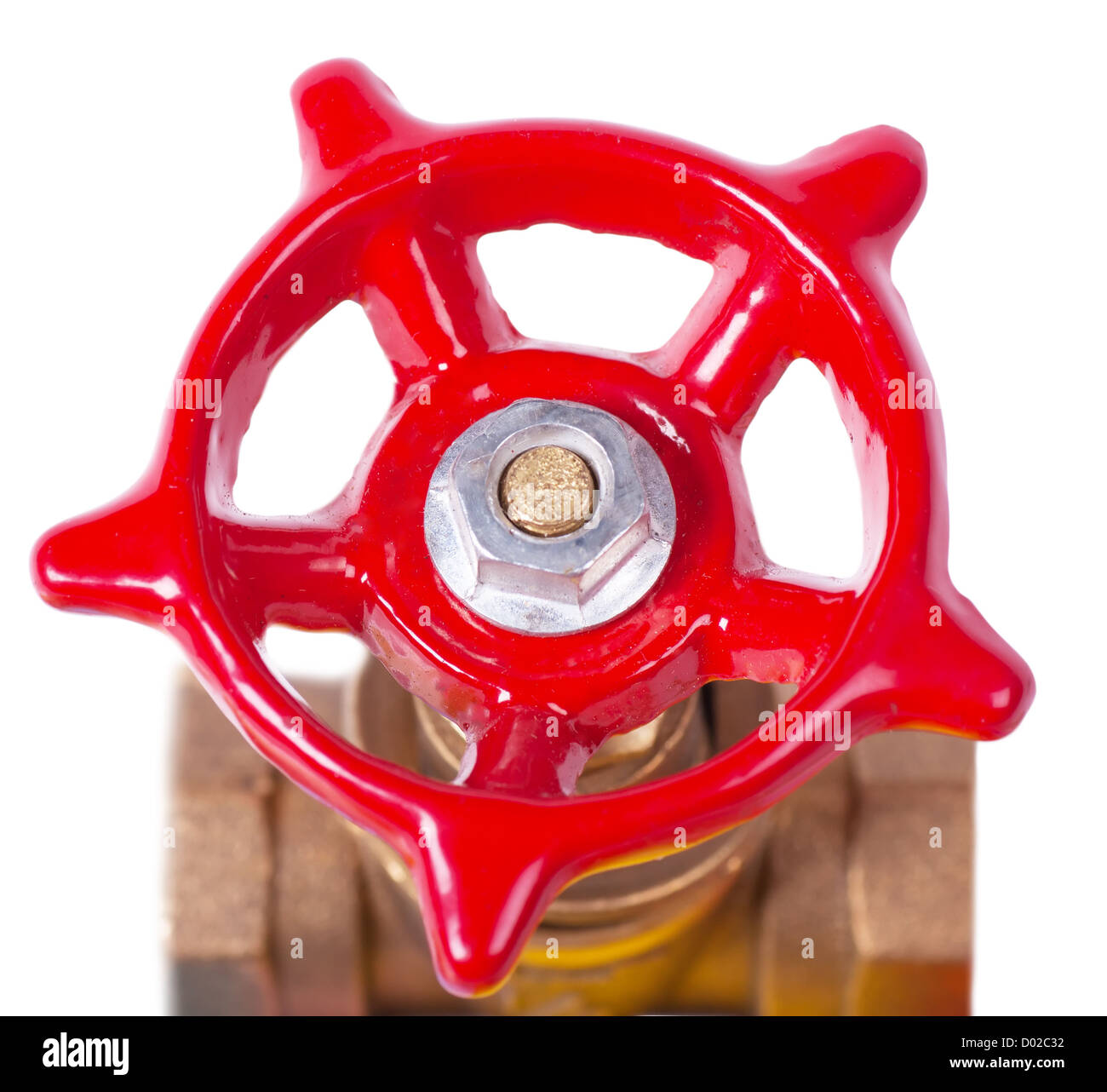 view of valve isolated the white Stock - Alamy