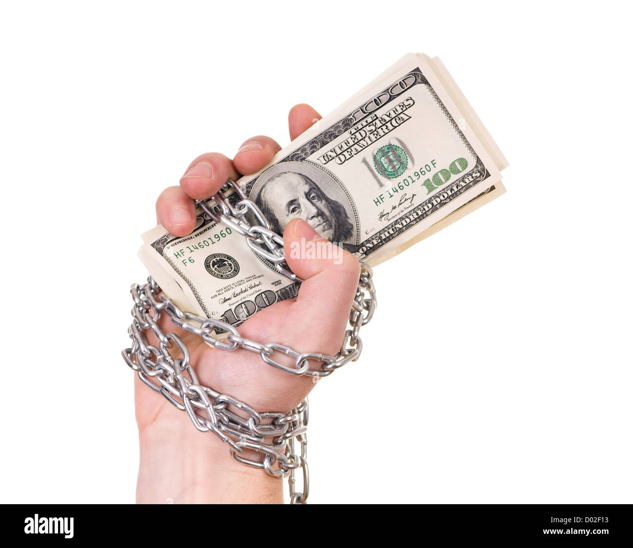 Wallet with Money Wrapped in a Chain and Lock Stock Image - Image of metal,  investment: 127567277