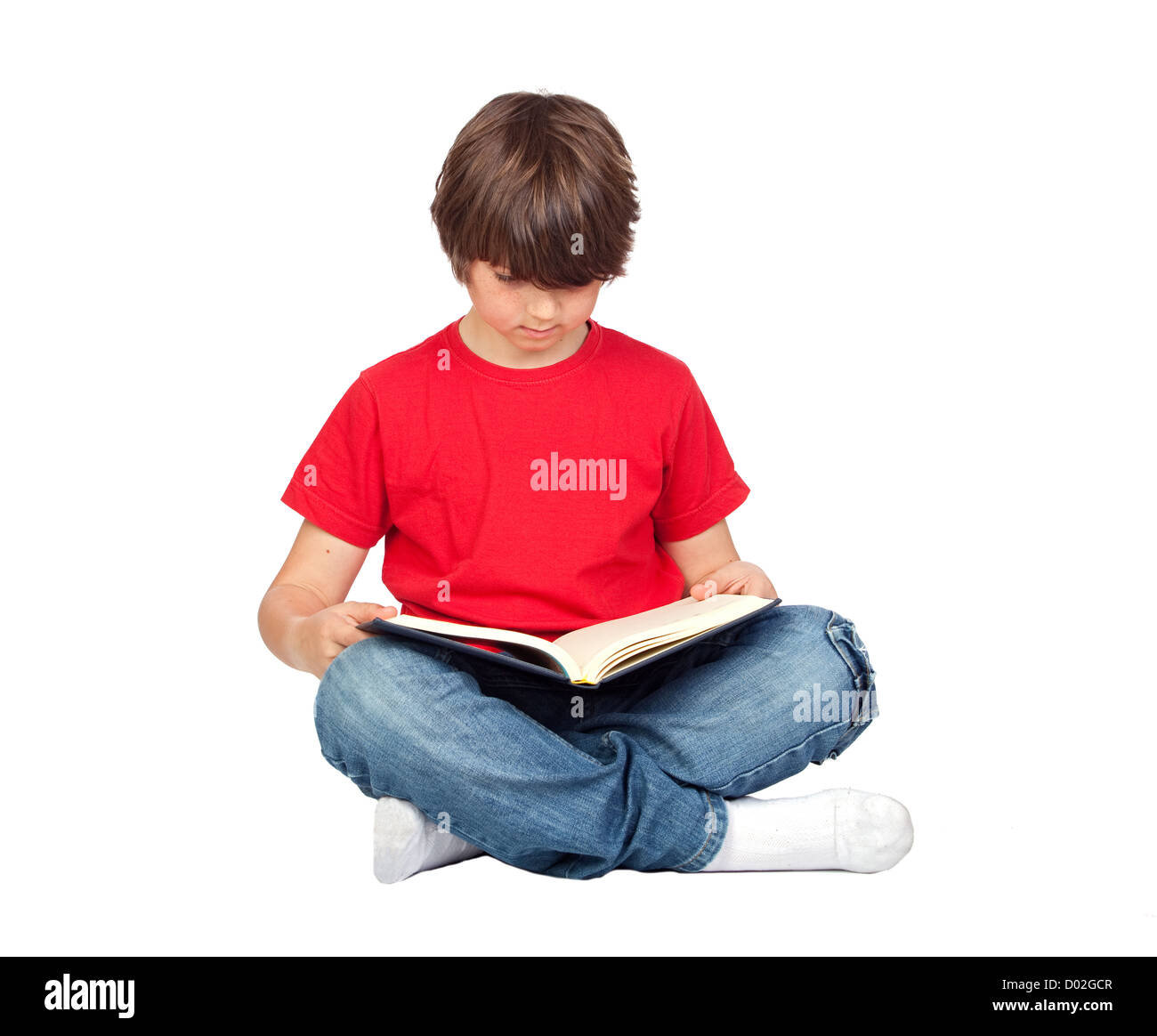 Student child with a book isolated over white background Stock Photo ...
