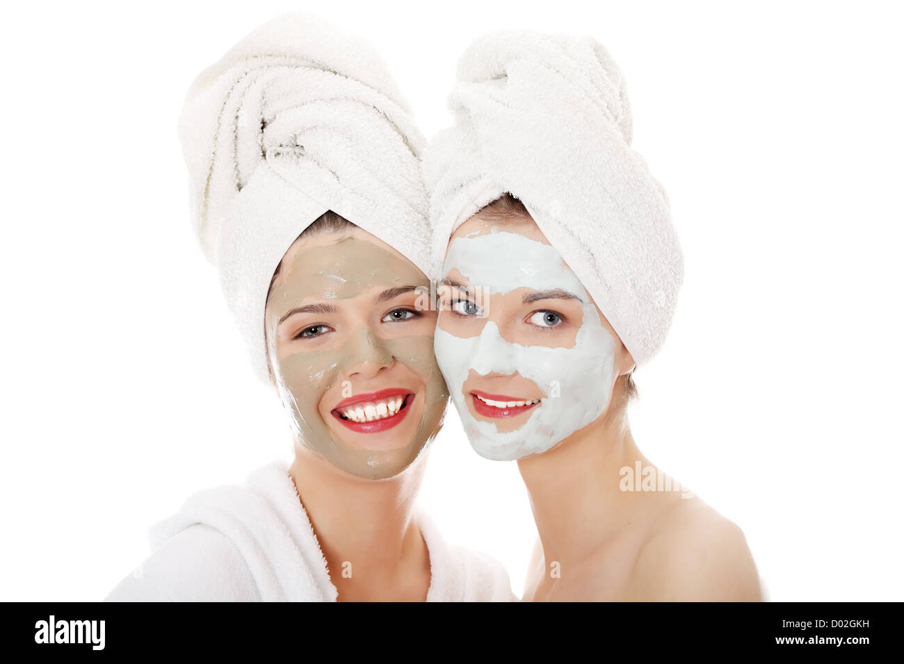 Two White Masks Isolated On White Stock Photo - Download Image Now