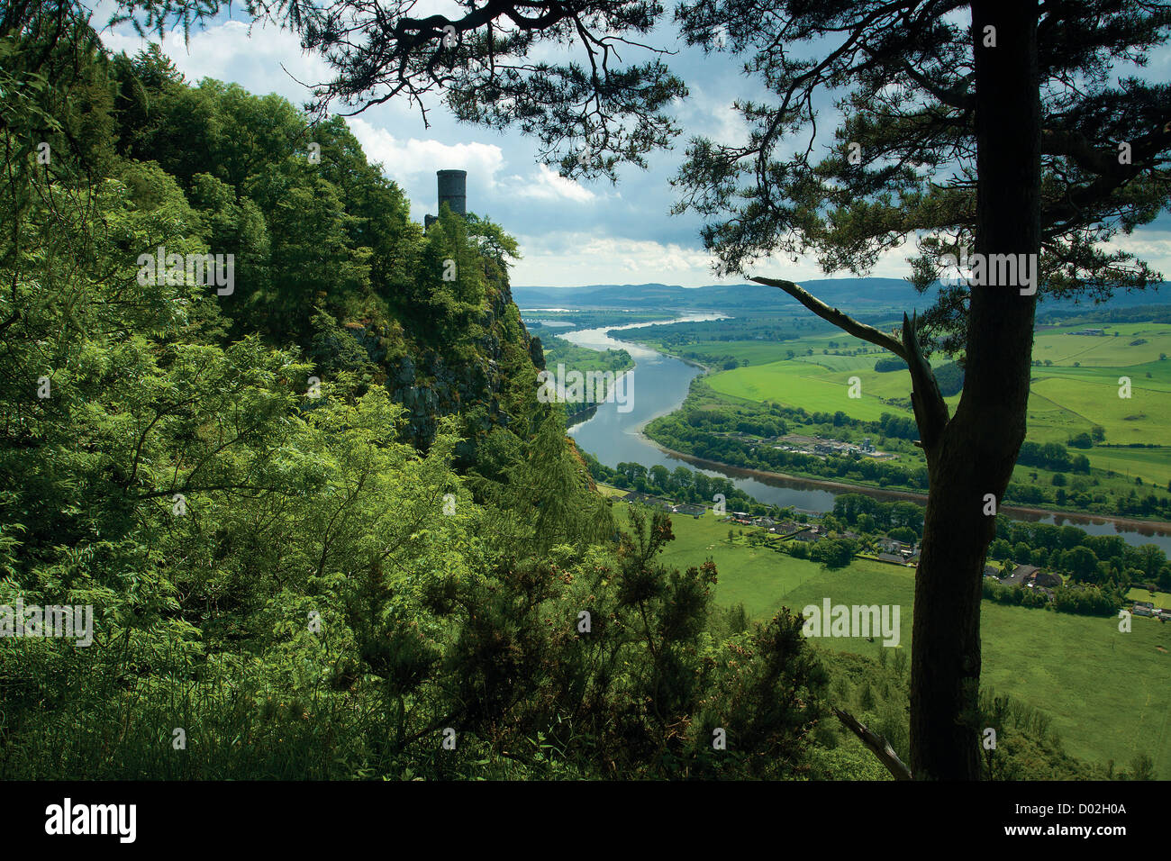 Kinnoull Tower and the River Tay from Kinnoull Hill, Perth, Perthshire