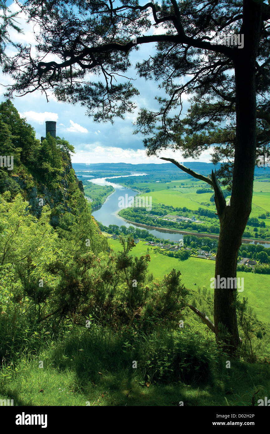Kinnoull Tower and the River Tay from Kinnoull Hill, Perth, Perthshire