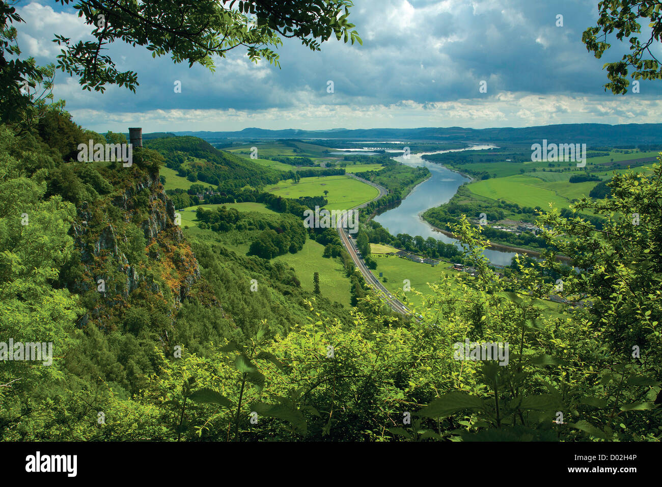 Kinnoull Tower and the River Tay from Kinnoull Hill, Perth, Perthshire