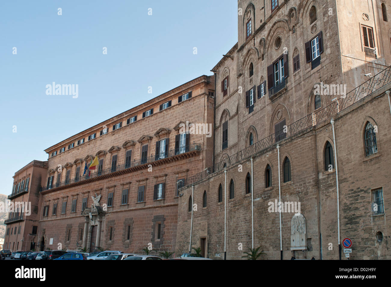 Palermo old city. Sicily Italy August 2012,Palazzo dei Normanni   sede Regione  Sicila Stock Photo