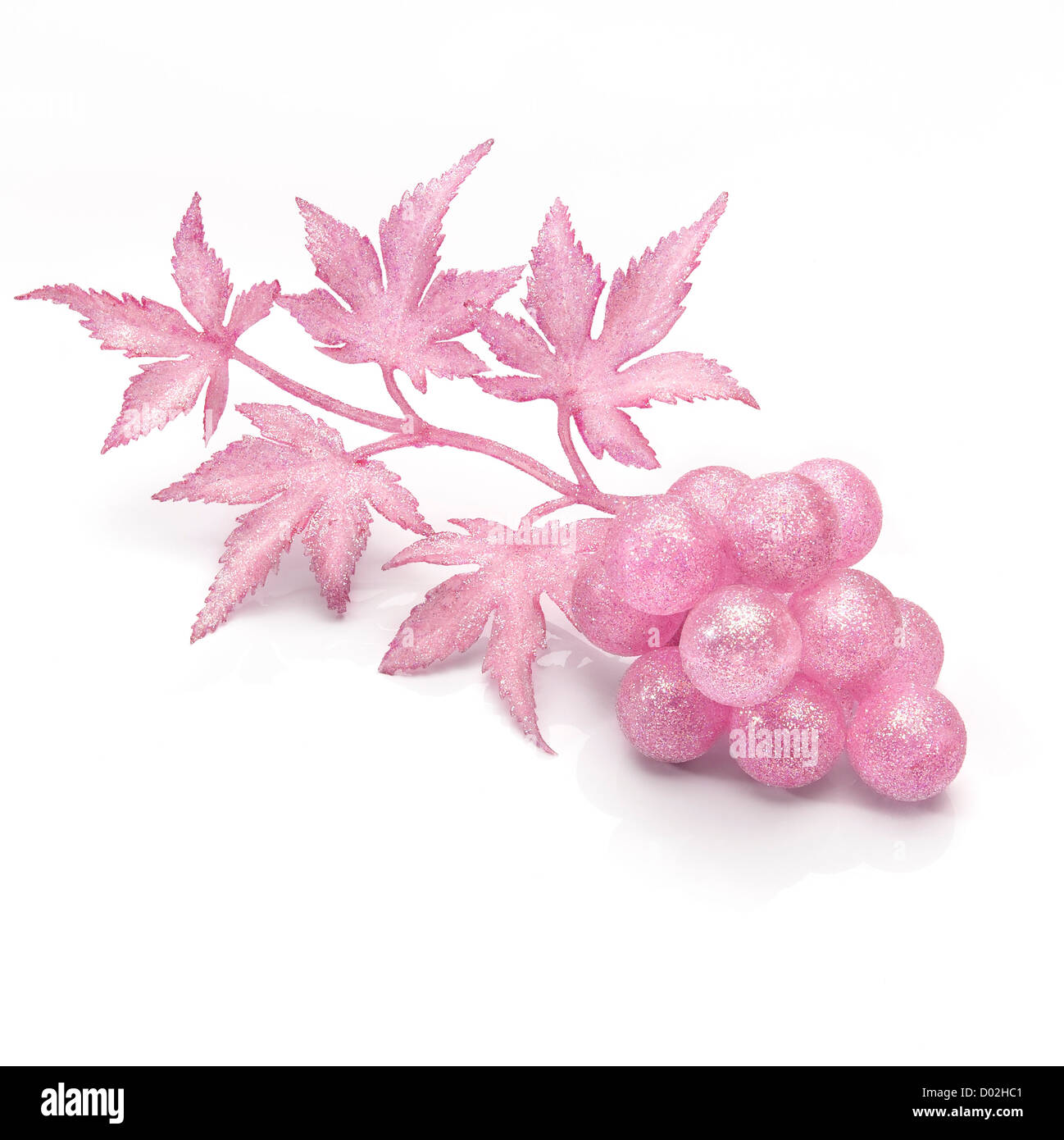 Christmas motif.Grapes fancy decoration with glitter Stock Photo