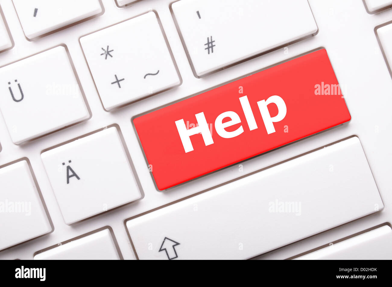 word help on computer keyboard key showing question concept Stock Photo