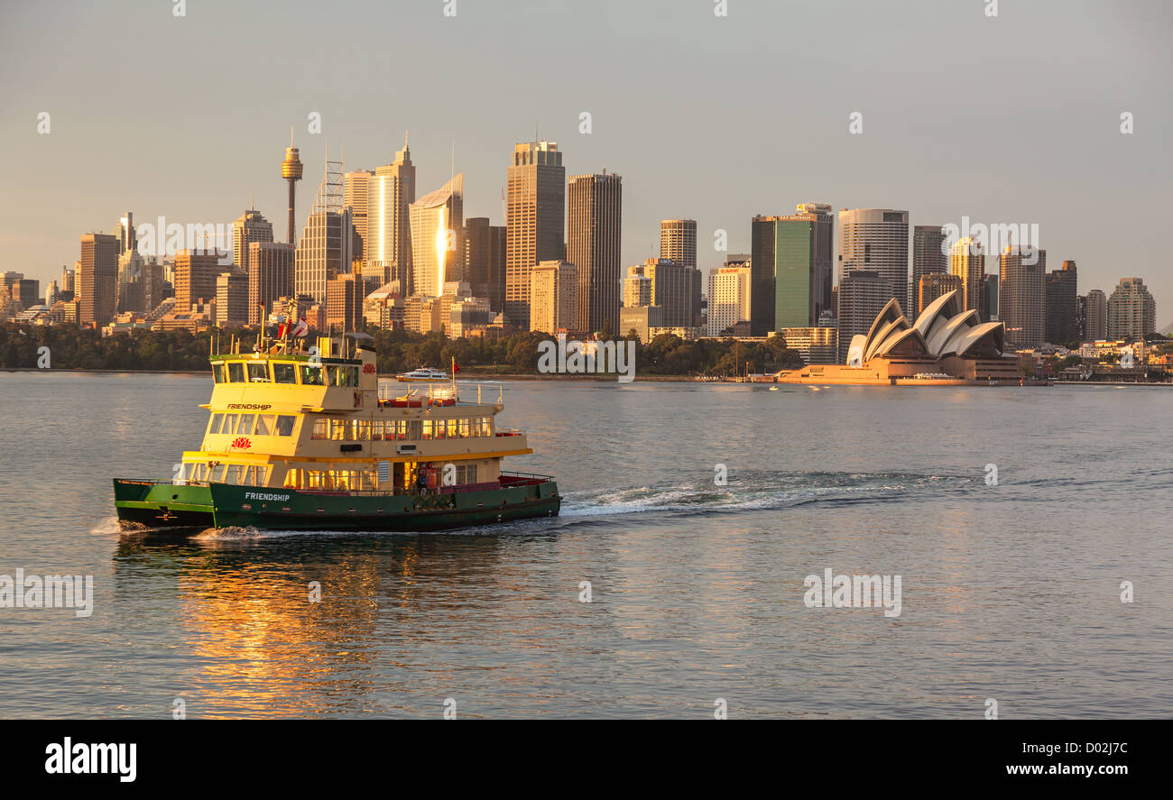 The best journey home from work, Sydney harbour Ferry to the suburbs Stock Photo