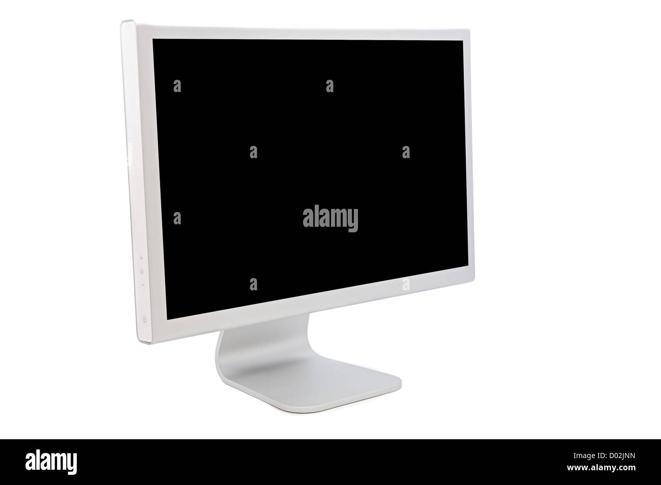Computer monitor with a black image isolated on white background Stock Photo