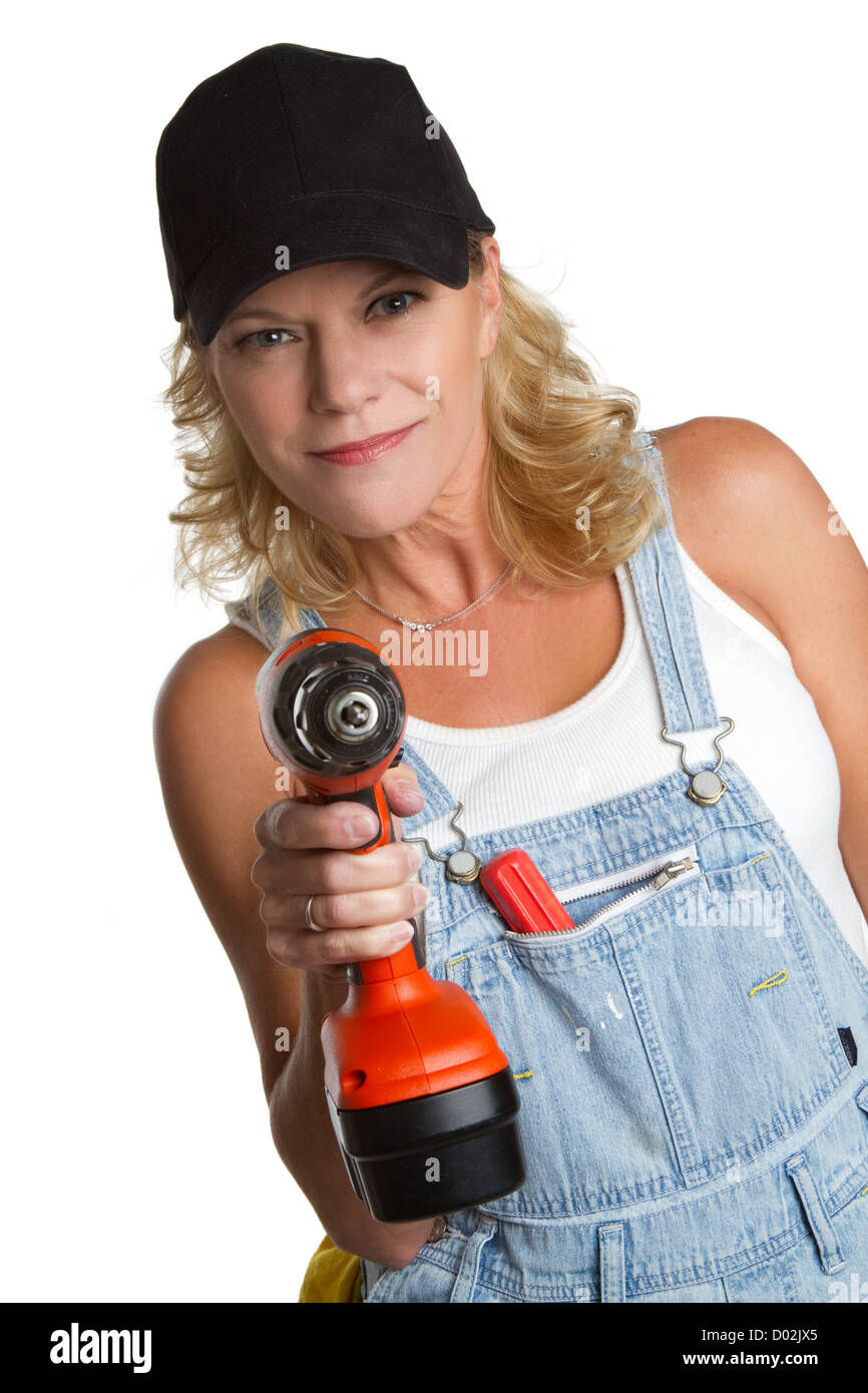 Power Tools Woman Stock Photo