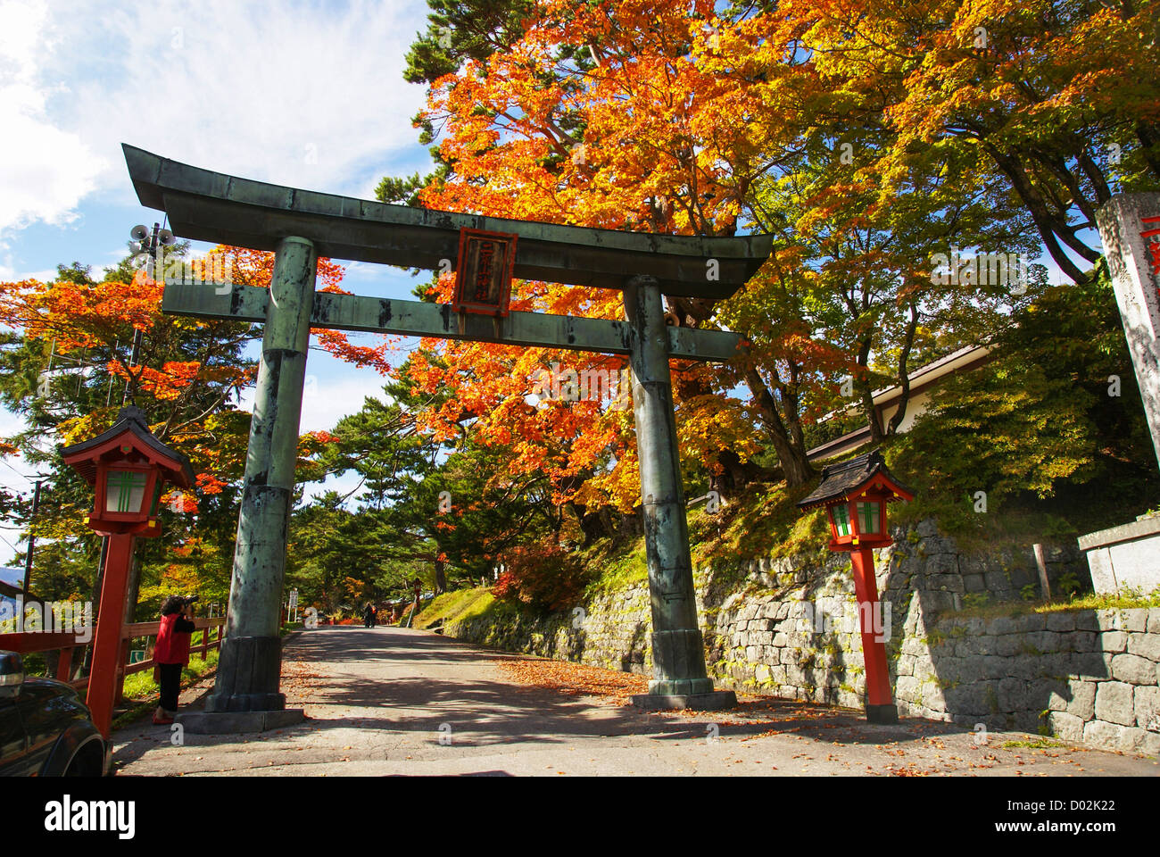 Japan, Tochigi, Nikko, Torii the entrance gate to the national park Stock Photo