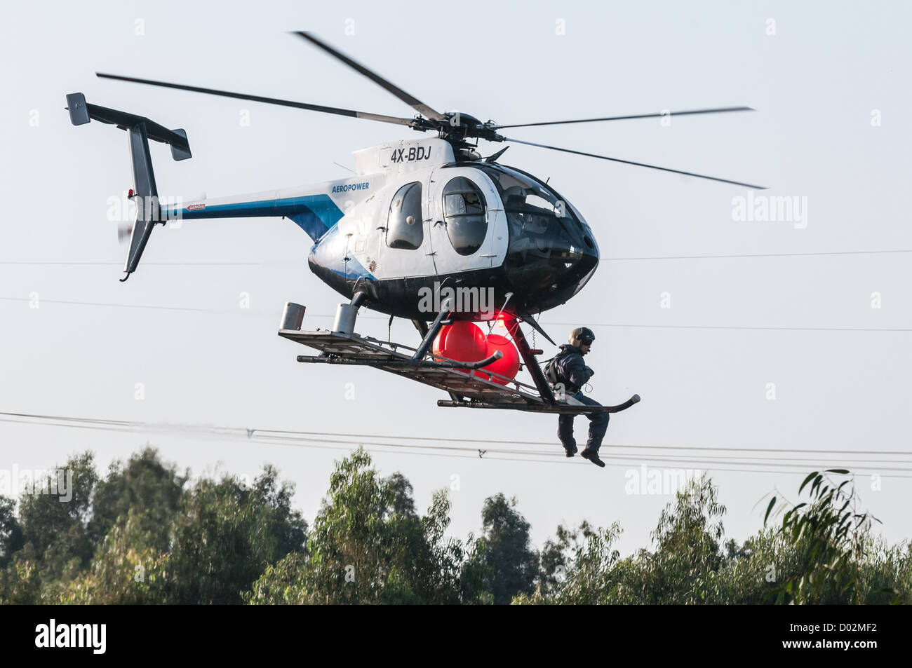Hughes MD 500E Civilian Helicopter. Photographed in Israel Stock Photo