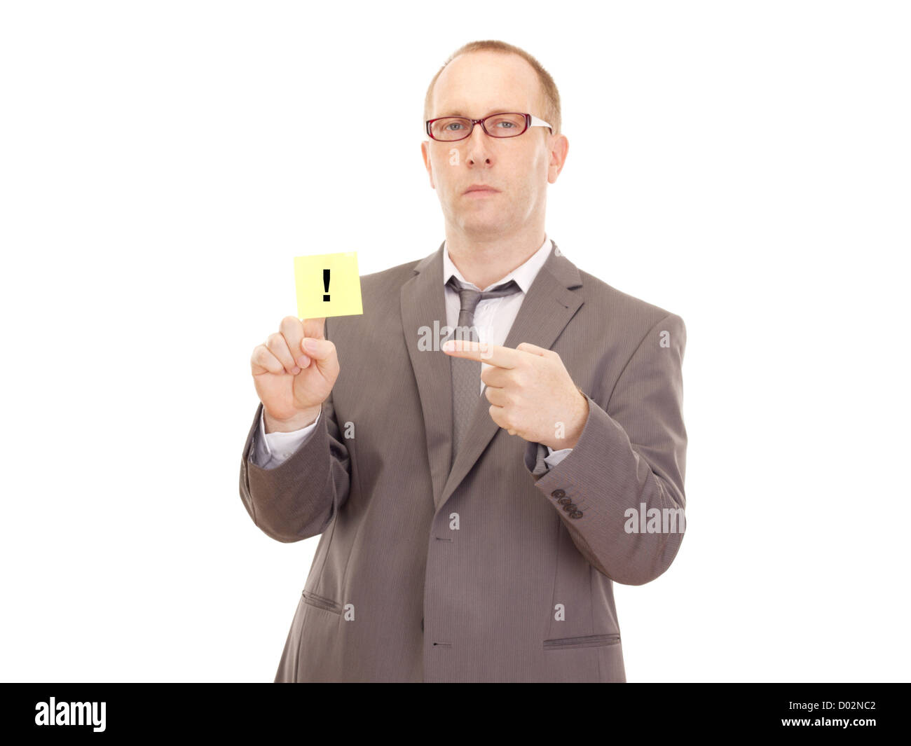 Business person showing removable note Stock Photo - Alamy