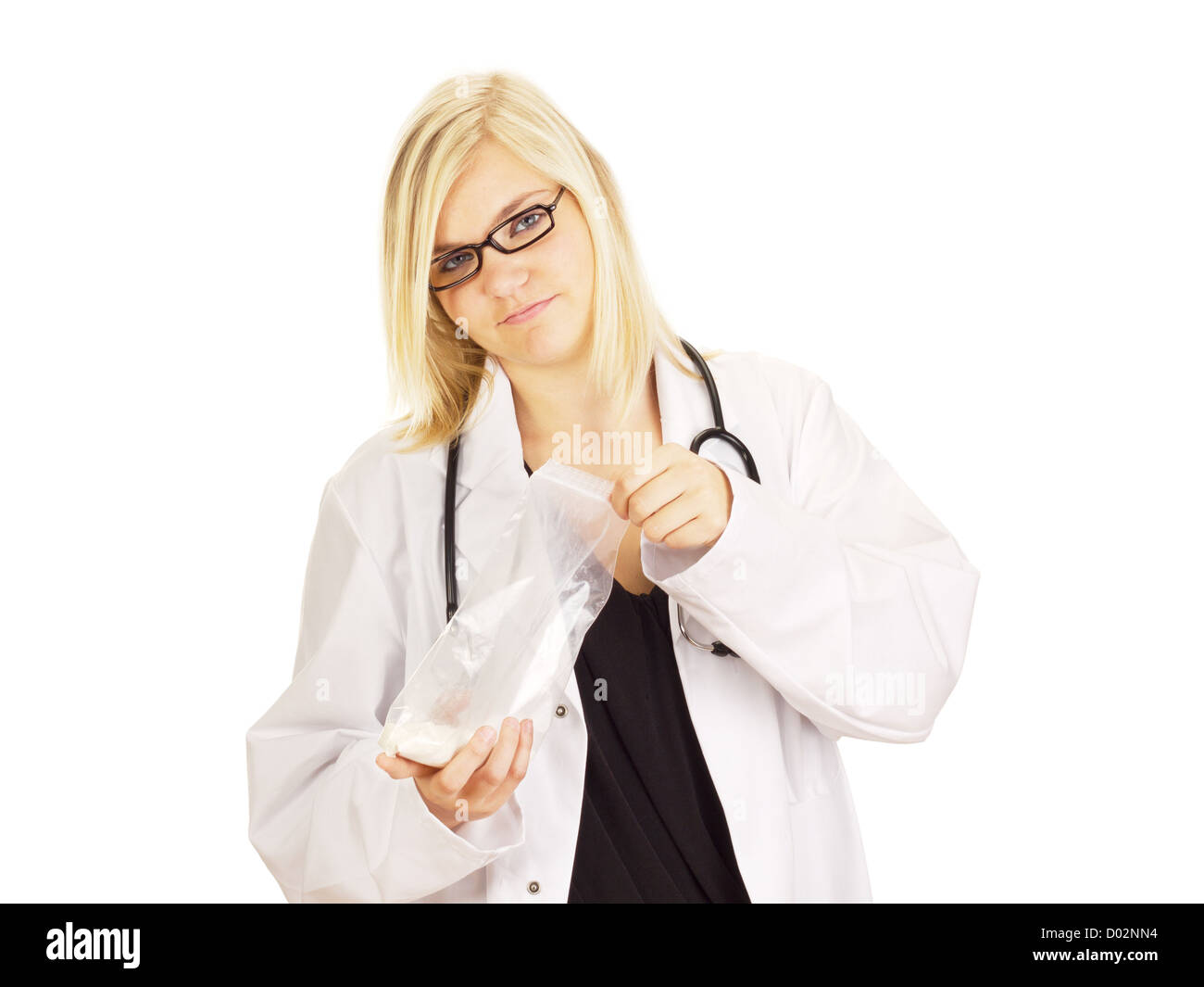 Medical doctor with a medicament Stock Photo
