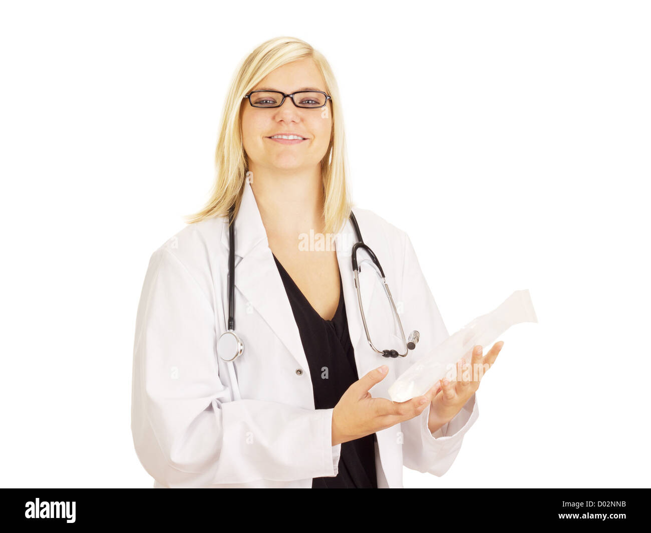 Medical doctor with a medicament Stock Photo