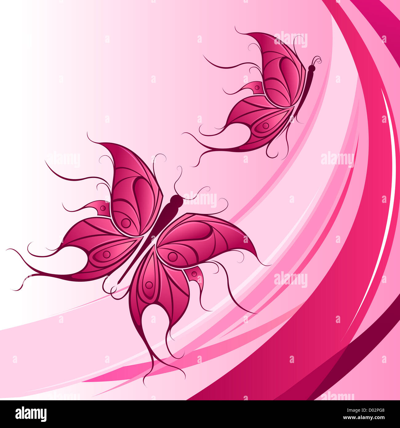 illustration of floral butterfly on abstract background Stock Photo - Alamy