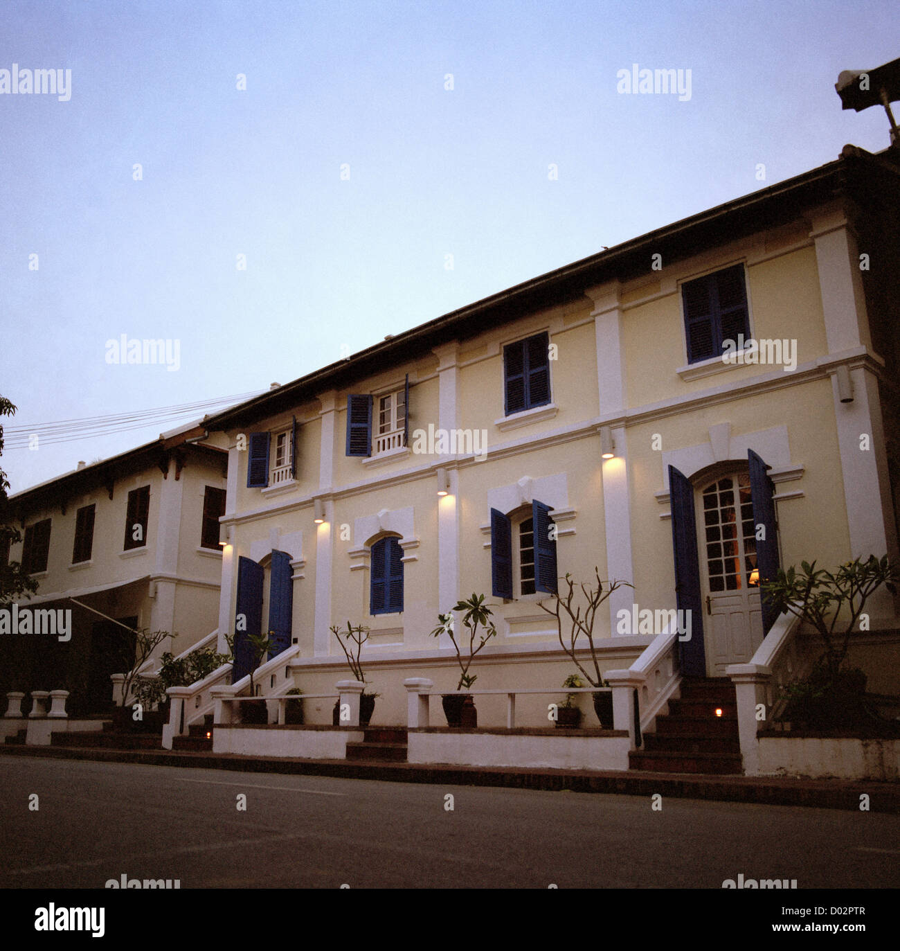 Housing in Luang Prabang in Laos in Indochina in Far East Southeast Asia. Architecture Travel Stock Photo