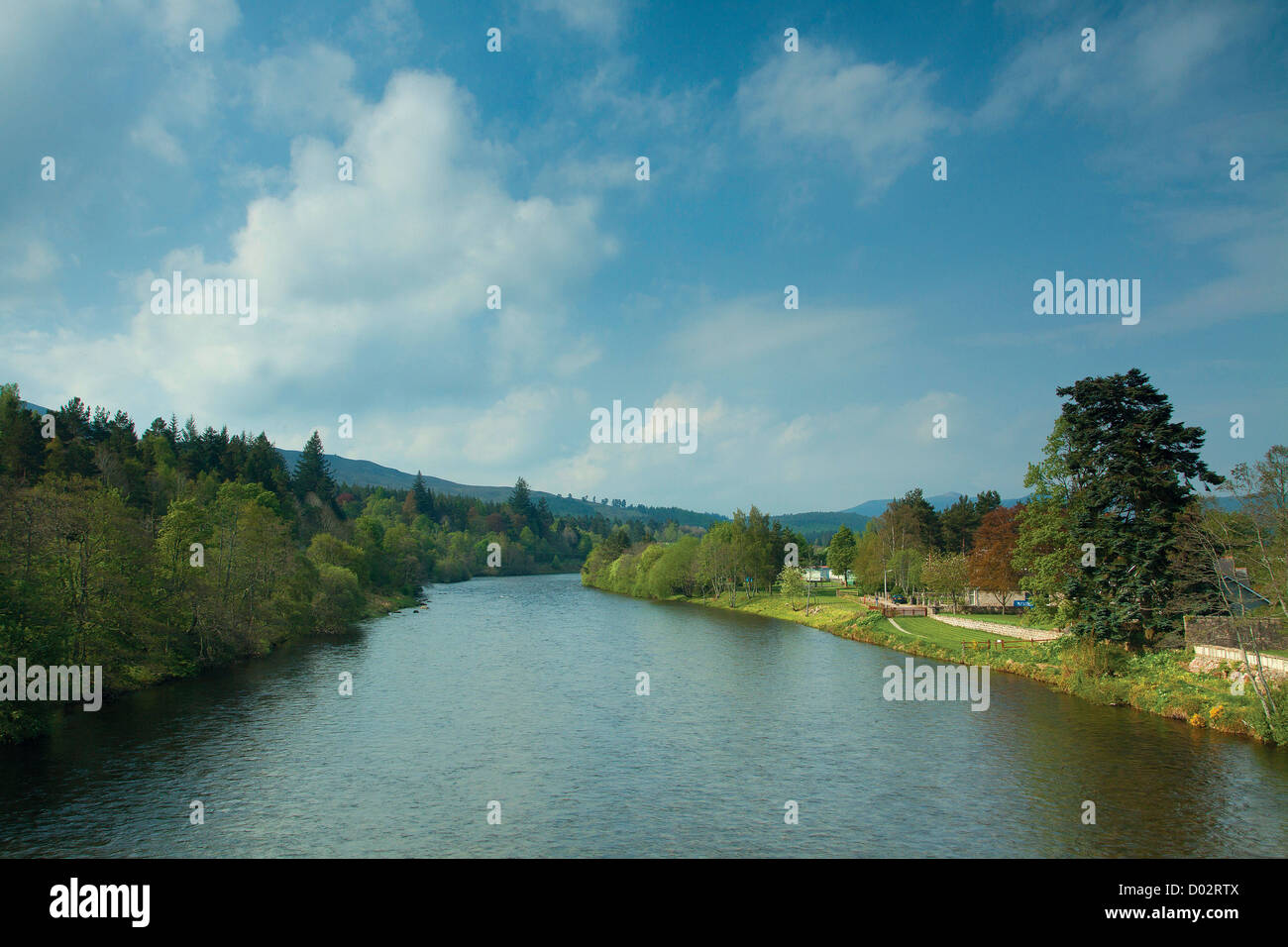 The River Dee at Ballater, Aberdeenshire Stock Photo