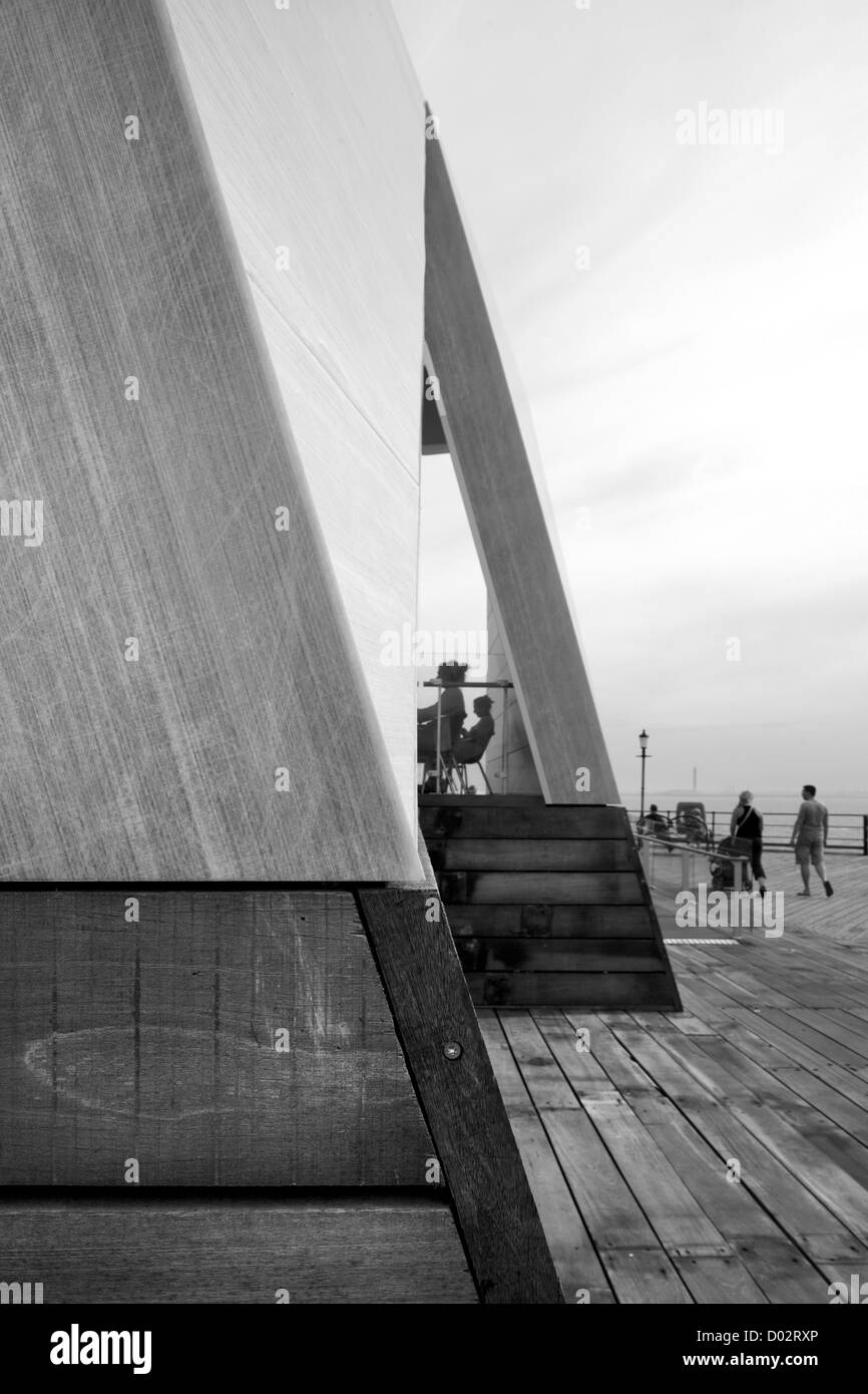 Southend Pier Cultural Centre, Southend, United Kingdom. Architect: White Architects, 2012. West facing facade. Stock Photo