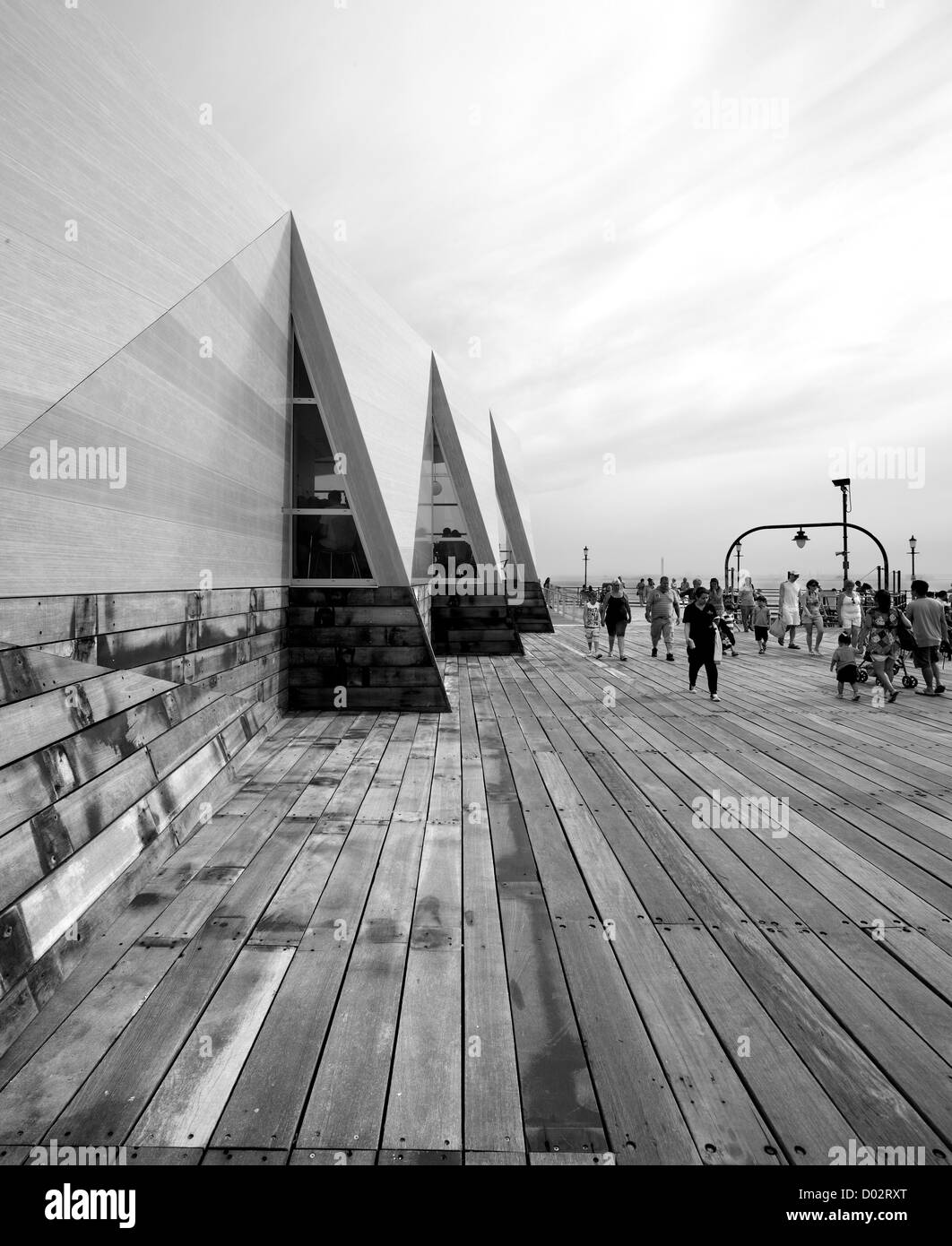 Southend Pier Cultural Centre, Southend, United Kingdom. Architect: White Architects, 2012. West facing facade. Stock Photo