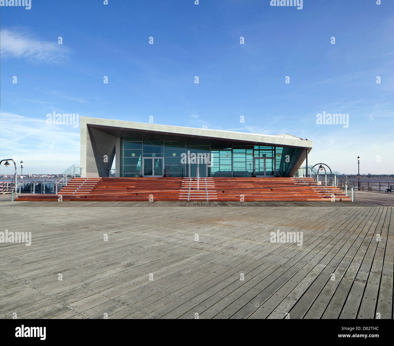 Southend Pier Cultural Centre, Southend, United Kingdom. Architect: White Architects, 2012. Early morning view of the main entra Stock Photo