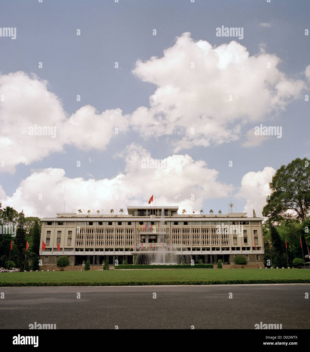 Reunification Palace or Independence Palace in Saigon Ho Chi Minh City In Vietnam in Far East Southeast Asia. History War Historical Travel Stock Photo