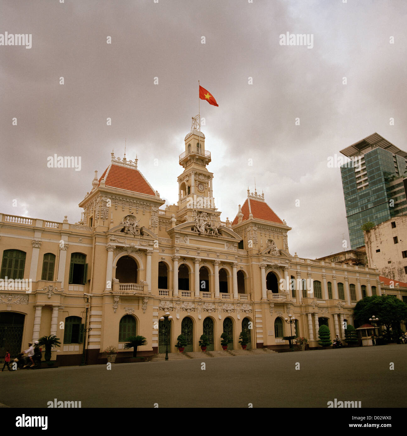 Town Hall Hotel De Ville in Saigon Ho Chi Minh City In Vietnam in Far East Southeast Asia. Architecture Building History French Wanderlust Travel Stock Photo