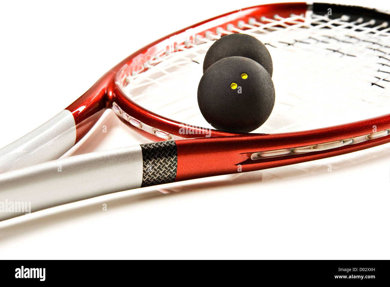Close up of a squash racket and balls Stock Photo Alamy