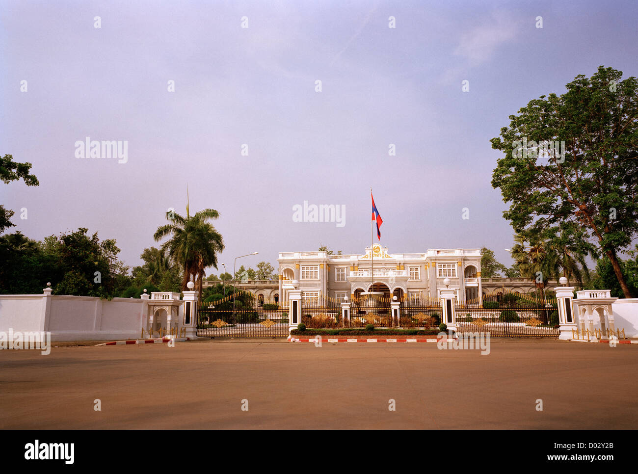 Presidential Palace in Vientiane in Laos in Indochina in Far East Southeast Asia. Government Travel Stock Photo