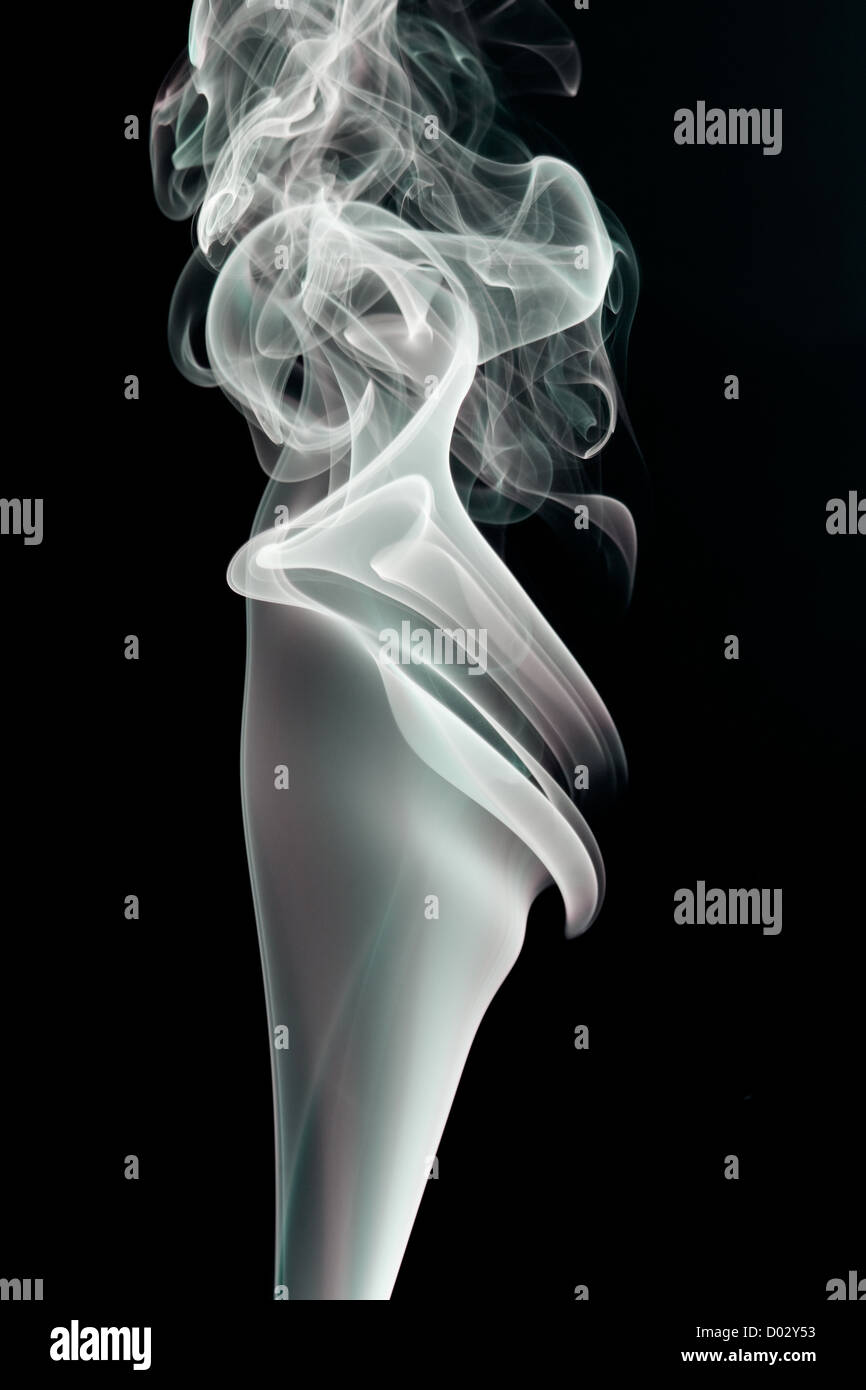 Abstract smoke shapes over a white background Stock Photo
