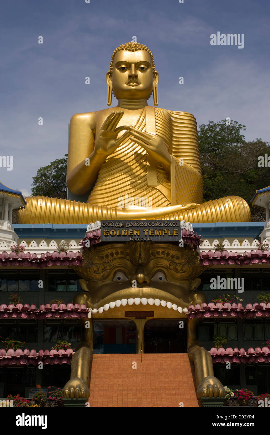 Giant Golden Buddha statue at the Golden Temple, Dambulla, Sri Lanka