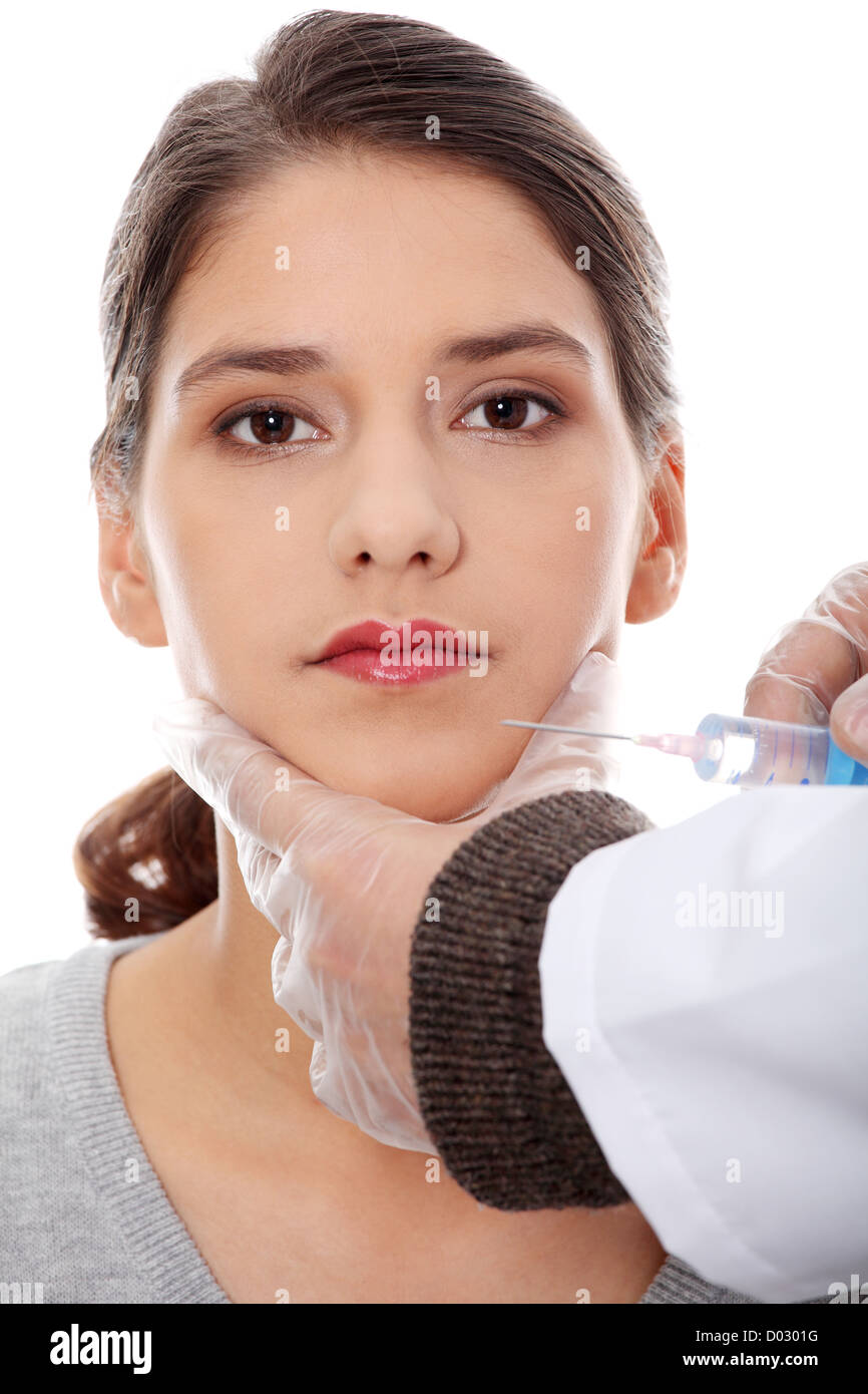Plastic surgeons giving botox injection Stock Photo Alamy