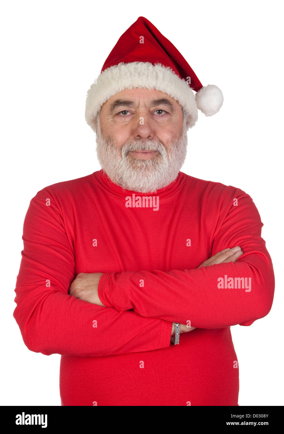 Portrait of Santa Claus isolated on white background Stock Photo - Alamy