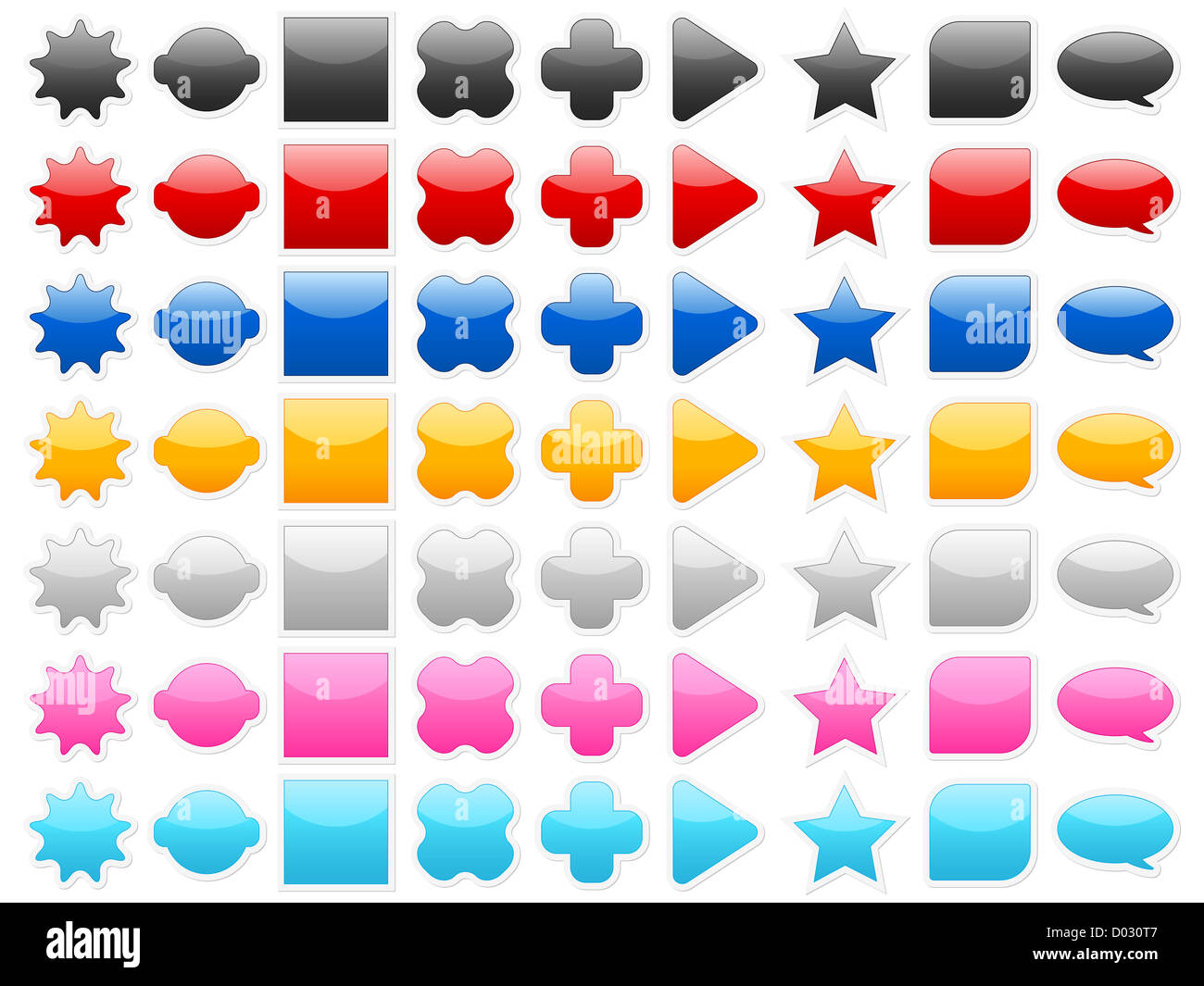 Different shapes and color empty icon. Vector illustration Stock Photo ...