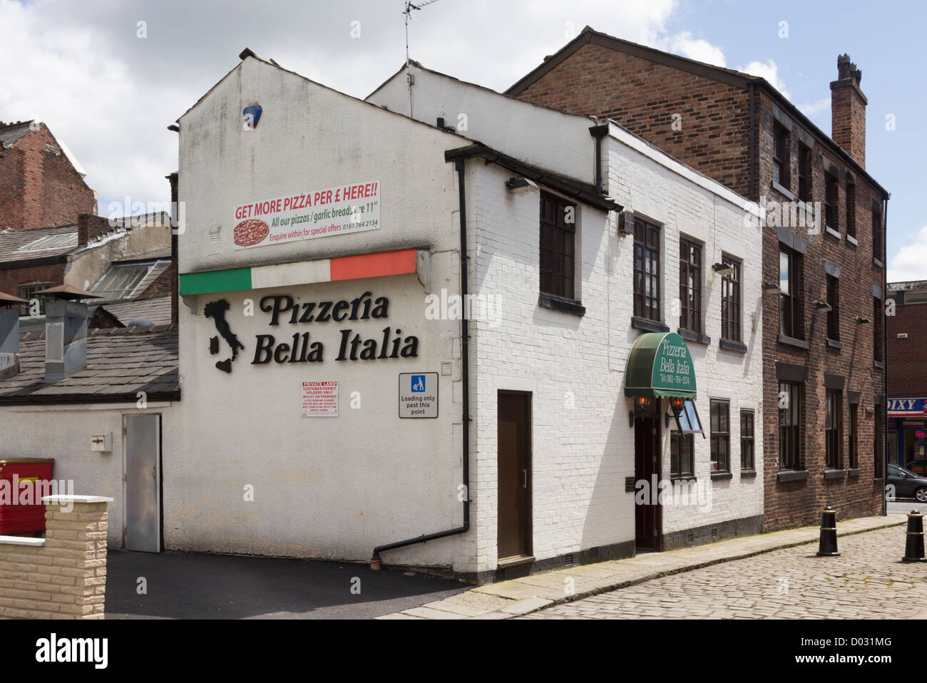Pizzeria Bella Italia restaurant in Bolton Street, Bury. A family business run by the Desiderio family. Stock Photo